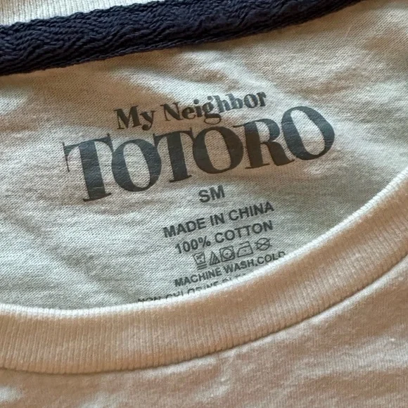 My Neighbor Totoro Cream T-Shirt with Embroidered Floral Design - Picture 4 of 5